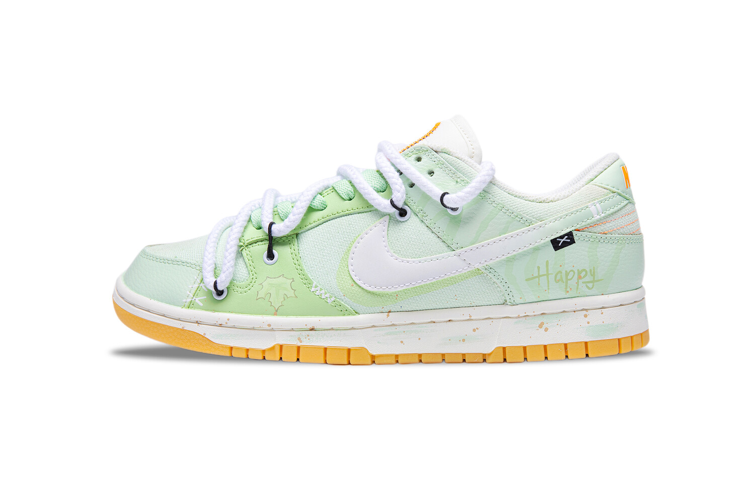 Кроссовки Nike Dunk Skateboarding Shoes Unisex Low-top White, мятно-зеленый