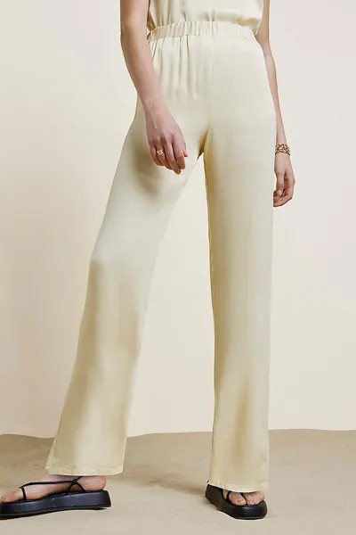 Атласные брюки широкого кроя River Island, бежевый