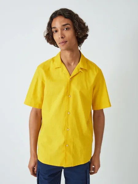 John Lewis рубашка с воротником из смесового льна пряного горчичного цвета