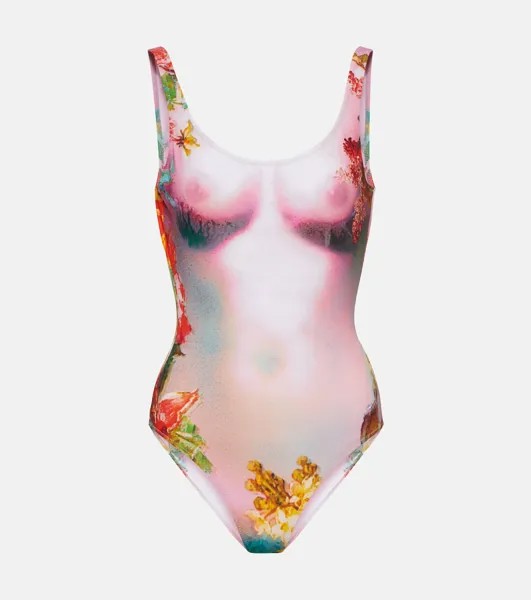 Купальник с принтом Flower Collection JEAN PAUL GAULTIER, розовый