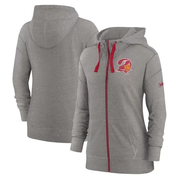 Женская винтажная худи с молнией во всю длину Nike Heather Charcoal Tampa Bay Buccaneers Gym Nike