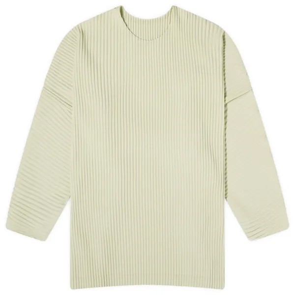 Футболка Homme Plissé Issey Miyake Pleated Long Sleeve T-Shirt, цвет Light Jade Green