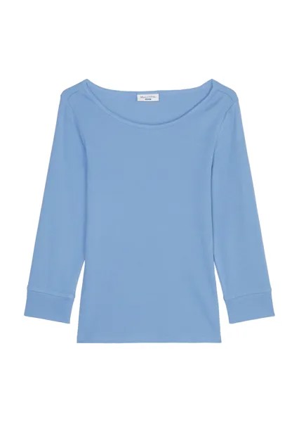 Рубашка Marc O'Polo Ripp T Shirt mit 3/4 Ärmeln, цвет cornflower blue