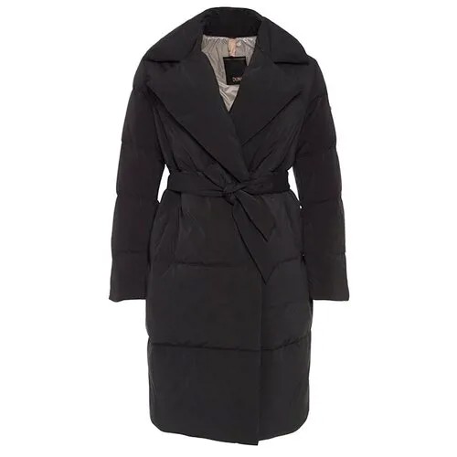 Куртка  DUNO, демисезон/зима, средней длины, карманы, пояс/ремень, размер 48, черный