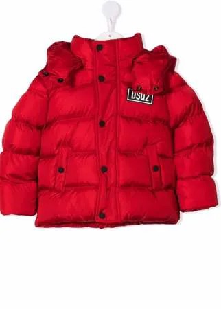 Dsquared2 Kids пуховик с нашивкой-логотипом