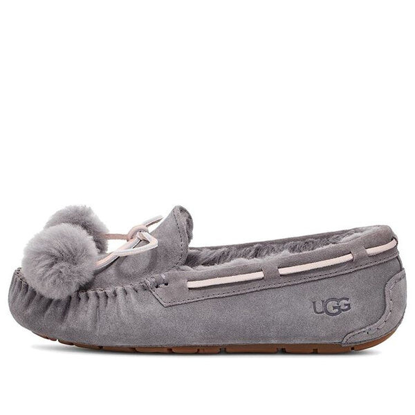 Тапочки дакота бант помпон Ugg, серый
