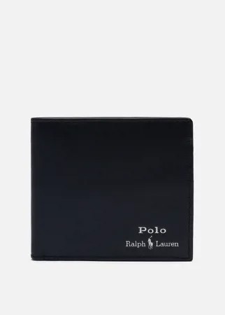 Кошелек Polo Ralph Lauren Gold Polo Pony Bill Fold Smooth Leather, цвет чёрный