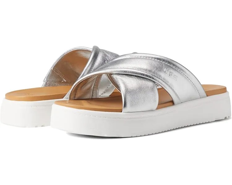 Сандалии UGG Zayne Crossband, цвет Silver Metallic