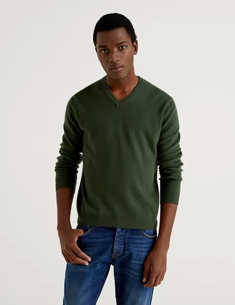 Пуловер мужской United Colors of Benetton 21A_1002U4407 зеленый XL