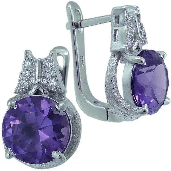 Серьги женские из серебра Balex Jewellery 2405937502, александрит/фианит
