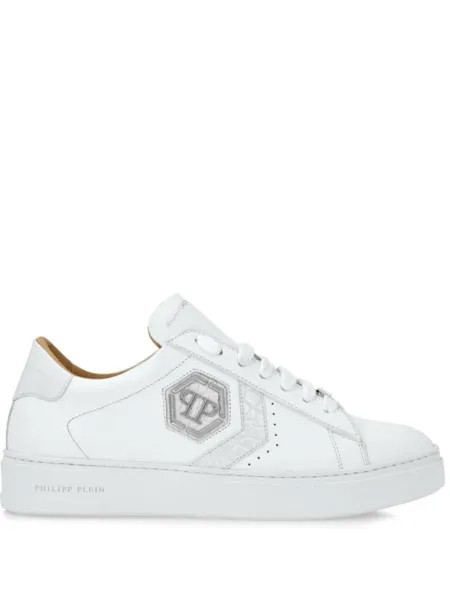 Philipp Plein кроссовки с нашивкой-логотипом, белый