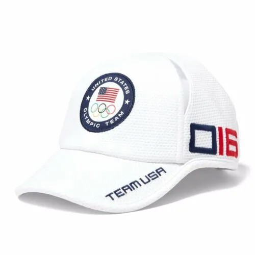 Мужское поло Ralph Lauren White Team США 2016 Олимпийские игры Cross Court Регулируемая шляпа