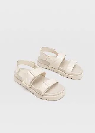 Stradivarius Стеганые Тапочки На Плоской Подошве Розовато-Бежевый 37