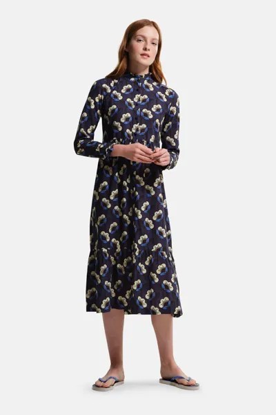 Платье миди Orla Kiely Regatta, синий