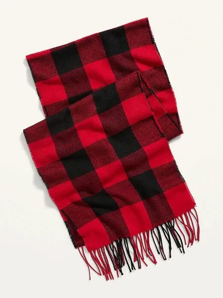 Уютный фланелевой шарф NWT Old Navy, гендерно-нейтральный для мужчин и женщин, красный клетчатый цвет буйвола