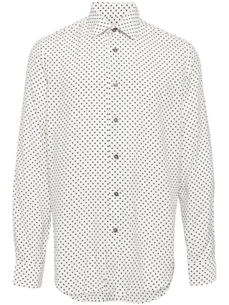 Paul Smith рубашка в горох с длинными рукавами, белый