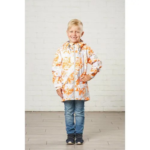Джинсовая куртка BRINCO, размер 116/60, оранжевый, серый