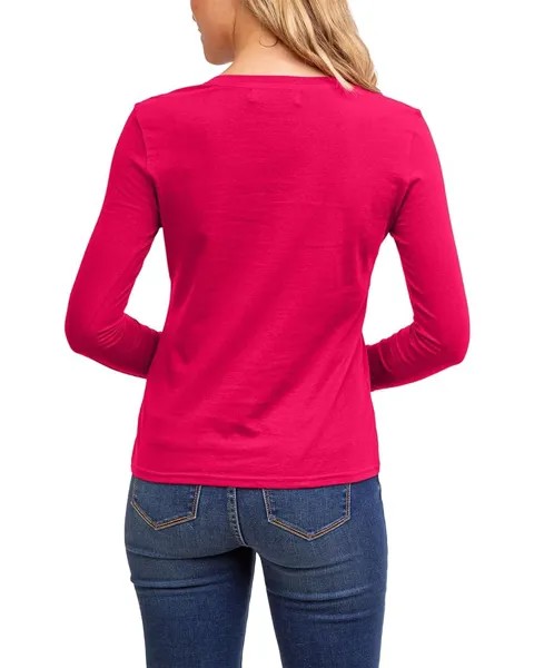 Футболка U.S. POLO ASSN. USPA Long Sleeve V-Neck Tee, цвет Hillsdale Fuchsia