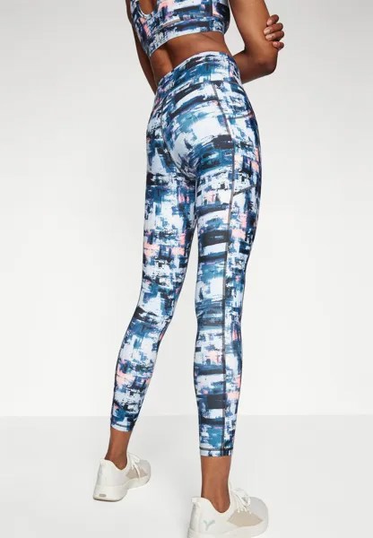 Леггинсы PRINT HIGH WAIST POCKETS DKNY, цвет poseidon blurred lights