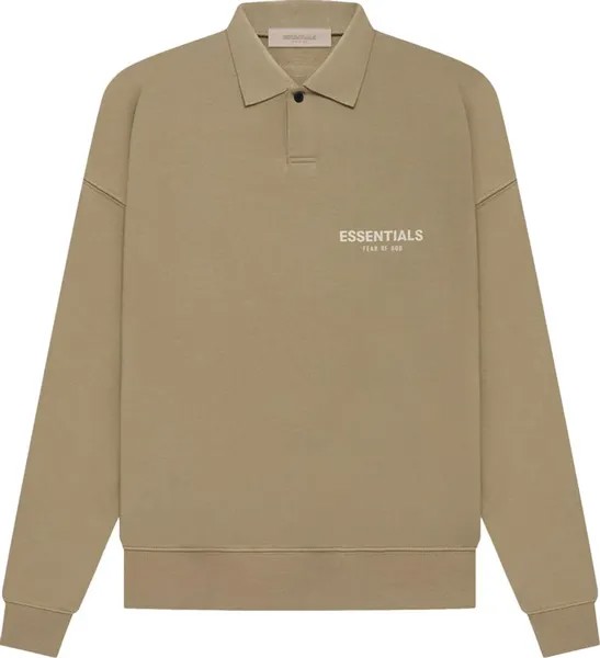 Лонгслив Fear of God Essentials Long-Sleeve Polo 'Oak', зеленый