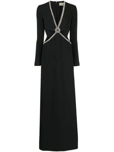 Elie Saab вечернее платье с кристаллами, черный