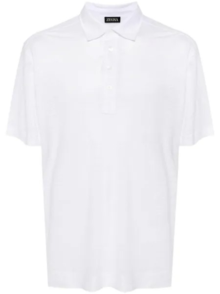 Льняная рубашка поло Zegna, белый