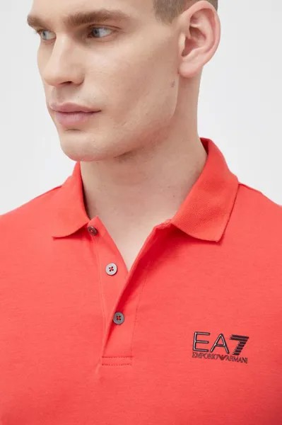 Рубашка поло EA7 Emporio Armani, оранжевый
