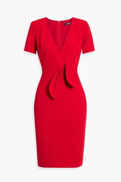 Платье мини из кади с запахом Badgley Mischka, красный