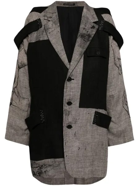 Многослойный льняной пиджак Yohji Yamamoto, белый