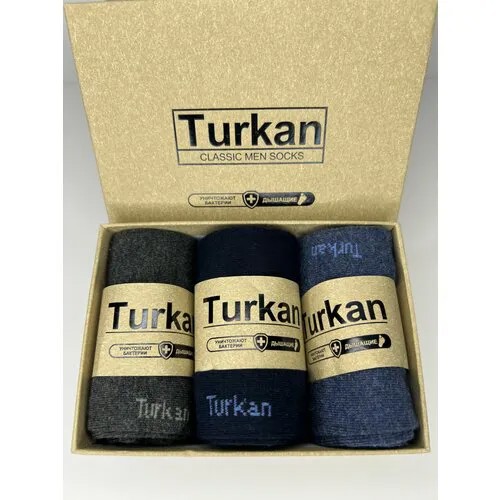 Носки Turkan, размер 41/46, серый, синий, черный