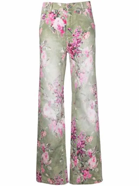 Blumarine широкие брюки с цветочным принтом