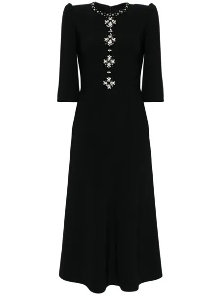 Платье миди Capote с кристаллами Jenny Packham, черный