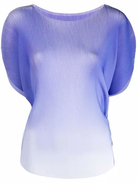 Pleats Please Issey Miyake плиссированная блузка с эффектом омбре