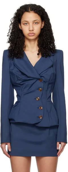 Темно-синий пиджак в стиле Drunken Vivienne Westwood