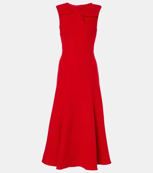 Платье миди из шерстяного крепа Roland Mouret, красный