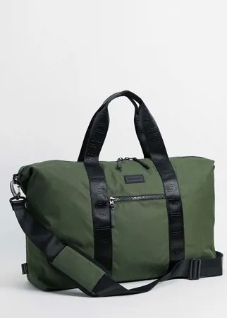 Спортивная сумка с тисненой лентой Consigned-Зеленый цвет