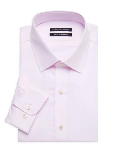Однотонная классическая рубашка Saks Fifth Avenue, розовый