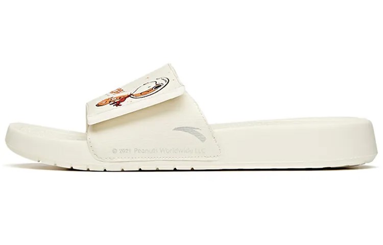 Snoopy X Life Collection Шлепанцы мужские белые/масляно-желтые/красные Anta