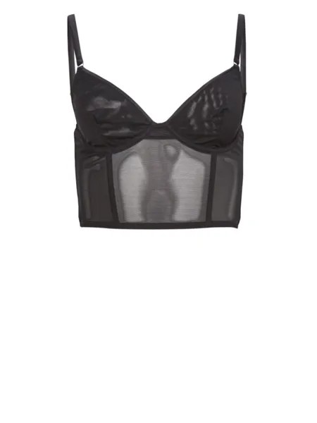 Fleur Du Mal бюстгальтер Mesh Bustier полупрозрачный, черный
