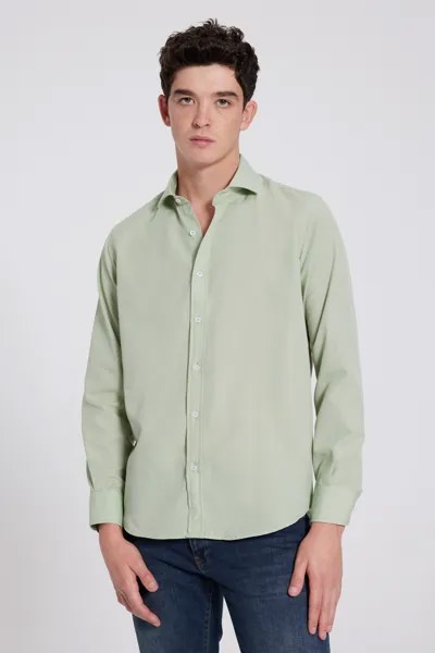 Зеленая однотонная рубашка обычного кроя D'S Damat, зеленый