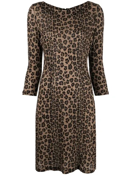Fendi Pre-Owned приталенное платье 1990-х годов с леопардовым принтом