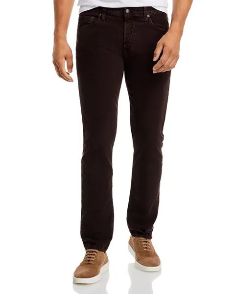 Вельветовые джинсы Tellis 32 дюйма узкого кроя с перекрестной решеткой AG, цвет Brown