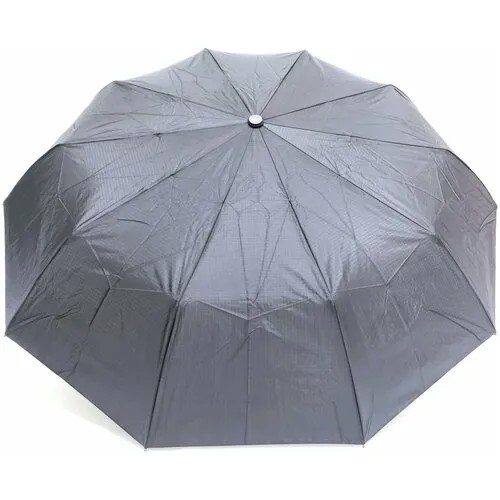 Смарт-зонт полуавтомат, 3 сложения, купол 100 см., 10 спиц, серый