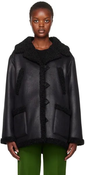 Черное пальто из искусственной кожи Clara A.P.C.