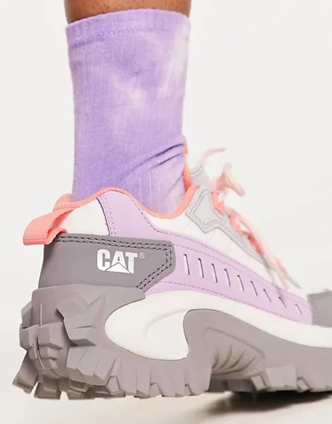 Серые и розовые женские массивные кроссовки CAT Intrumer