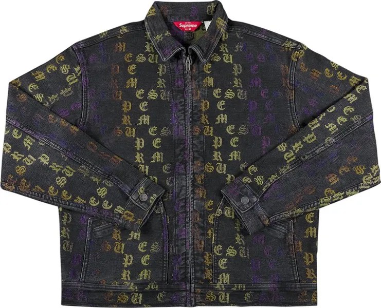 Куртка Supreme Gradient Jacquard Denim Work Jacket 'Black', черный