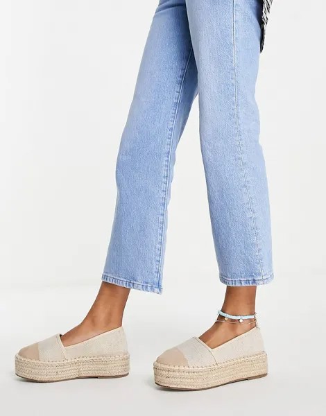 Кремовые эспадрильи на платформе с носком ASOS DESIGN Jala