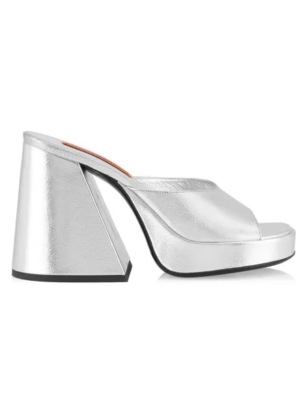 Туфли Slice из кожи с эффектом металлик на платформе Simon Miller, серебряный
