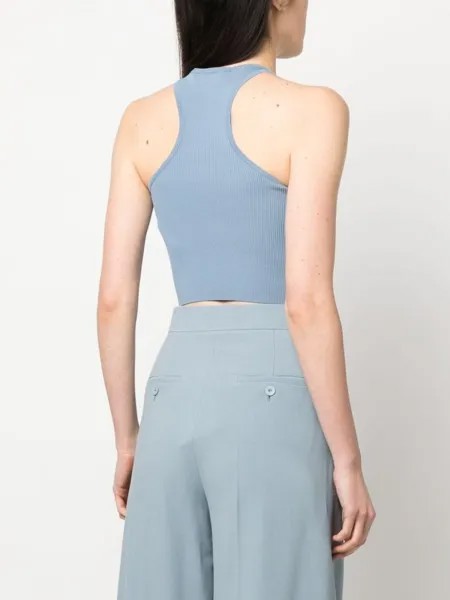 Max Mara трикотажный топ без рукавов, синий