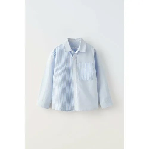 Рубашка Zara, размер 7 лет (122 cm), голубой